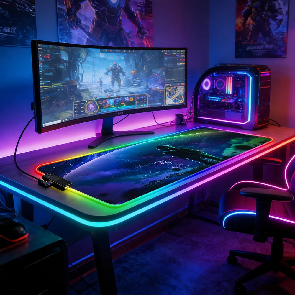 Luvia Glow - Premium Ultra - Smoth RGB Desk Mat & Gaming Mouse Pad