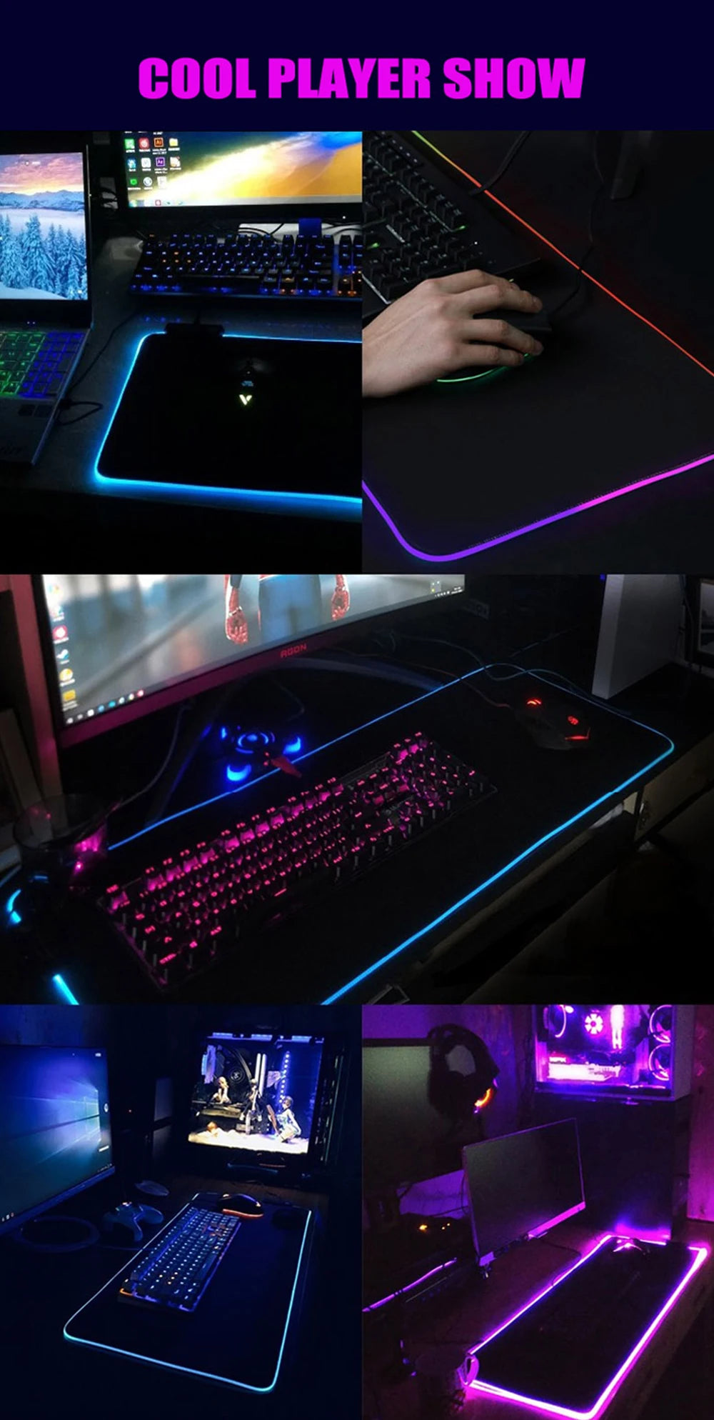 Luvia Glow - Premium Ultra - Smoth RGB Desk Mat & Gaming Mouse Pad