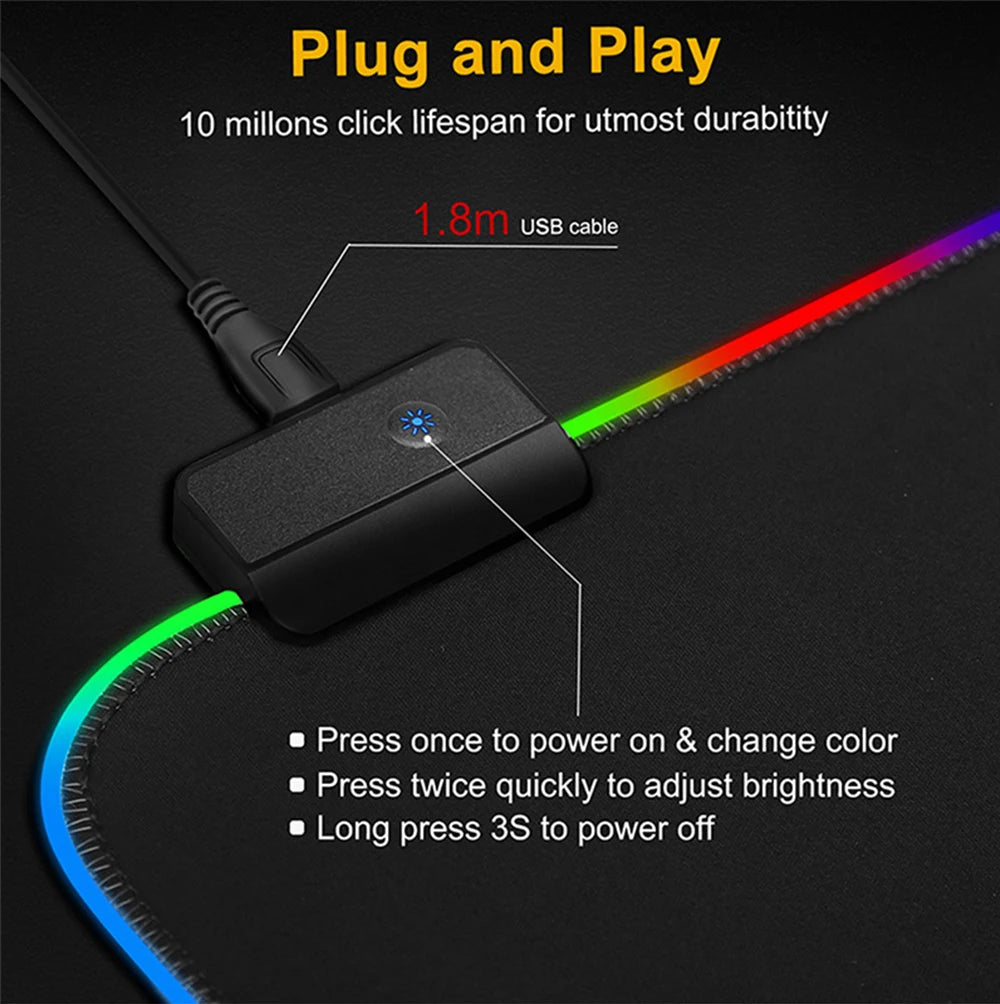 Luvia Glow - Premium Ultra - Smoth RGB Desk Mat & Gaming Mouse Pad