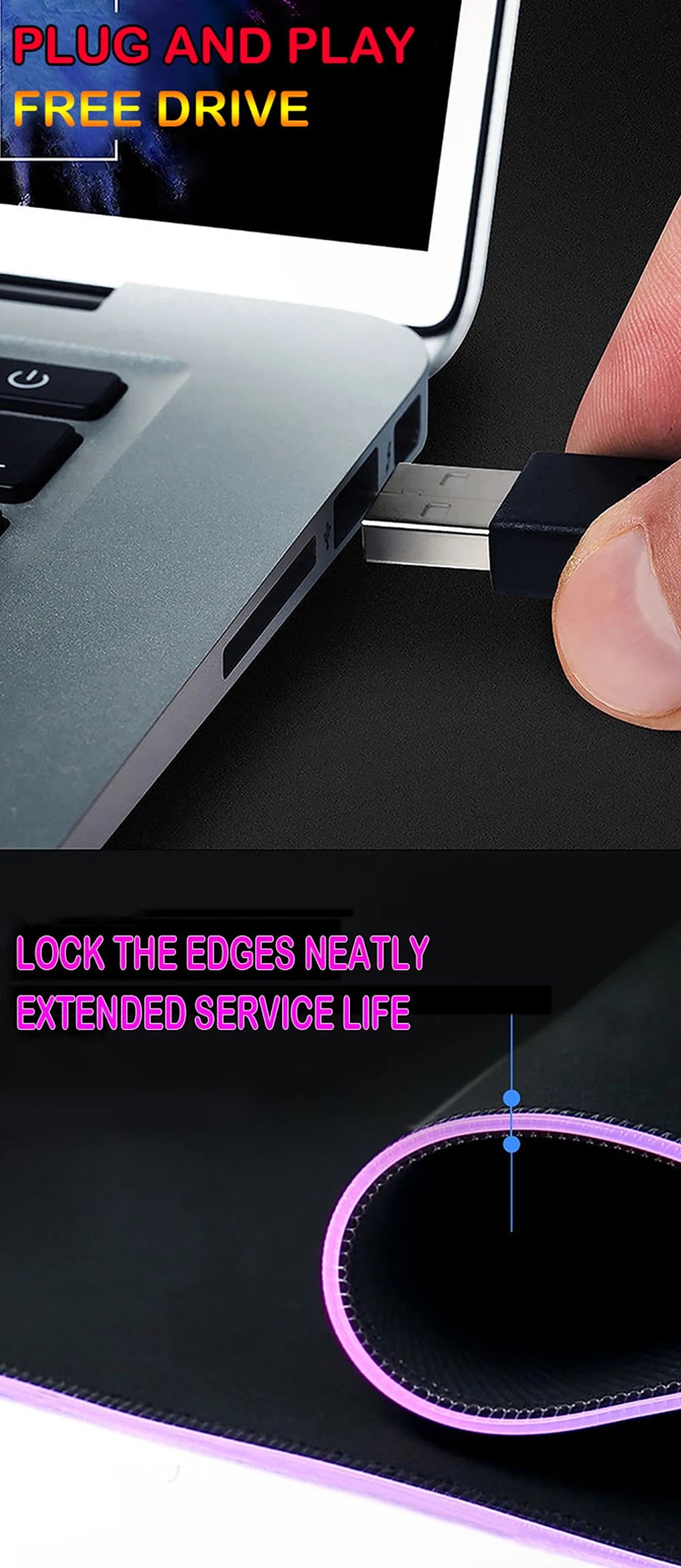 Luvia Glow - Premium Ultra - Smoth RGB Desk Mat & Gaming Mouse Pad