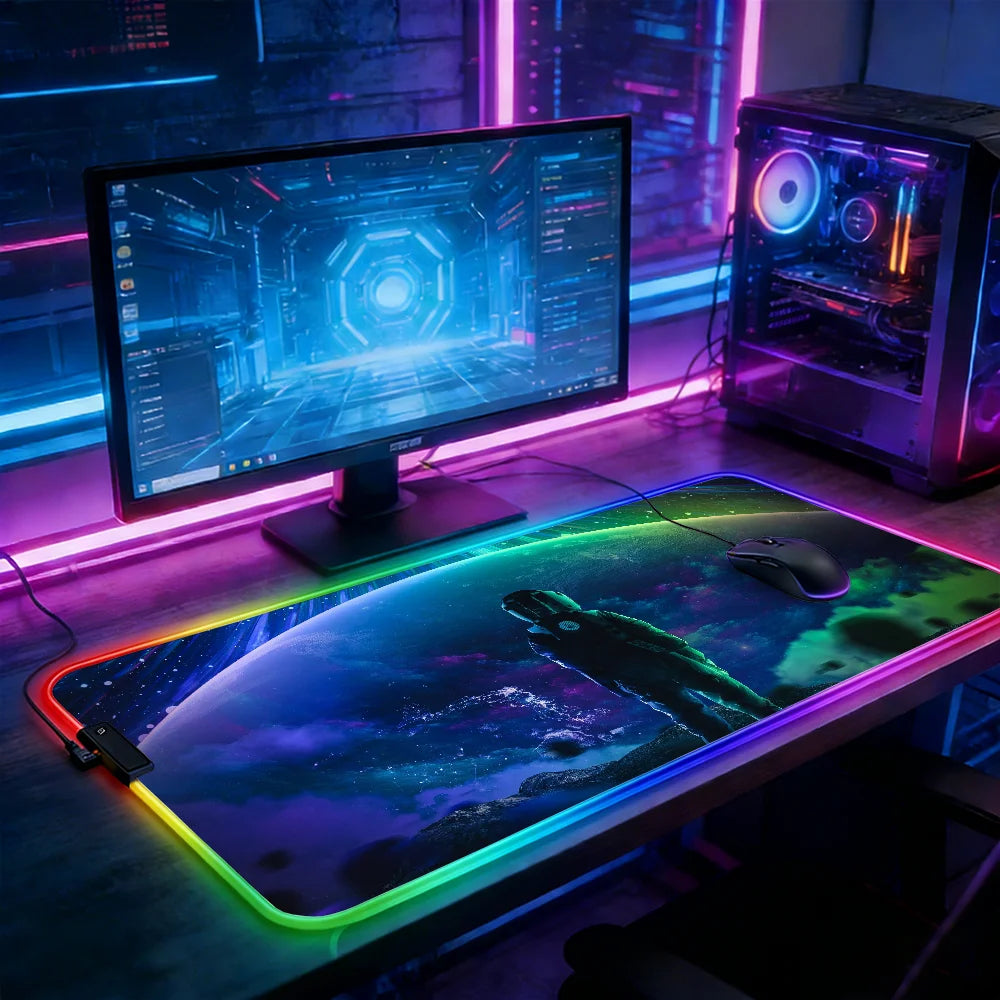 Luvia Glow - Premium Ultra - Smoth RGB Desk Mat & Gaming Mouse Pad