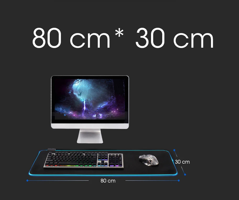 Luvia Glow - Premium Ultra - Smoth RGB Desk Mat & Gaming Mouse Pad